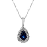 Blue Sapphire & Diamond Pendant - Dracakis Jewellers